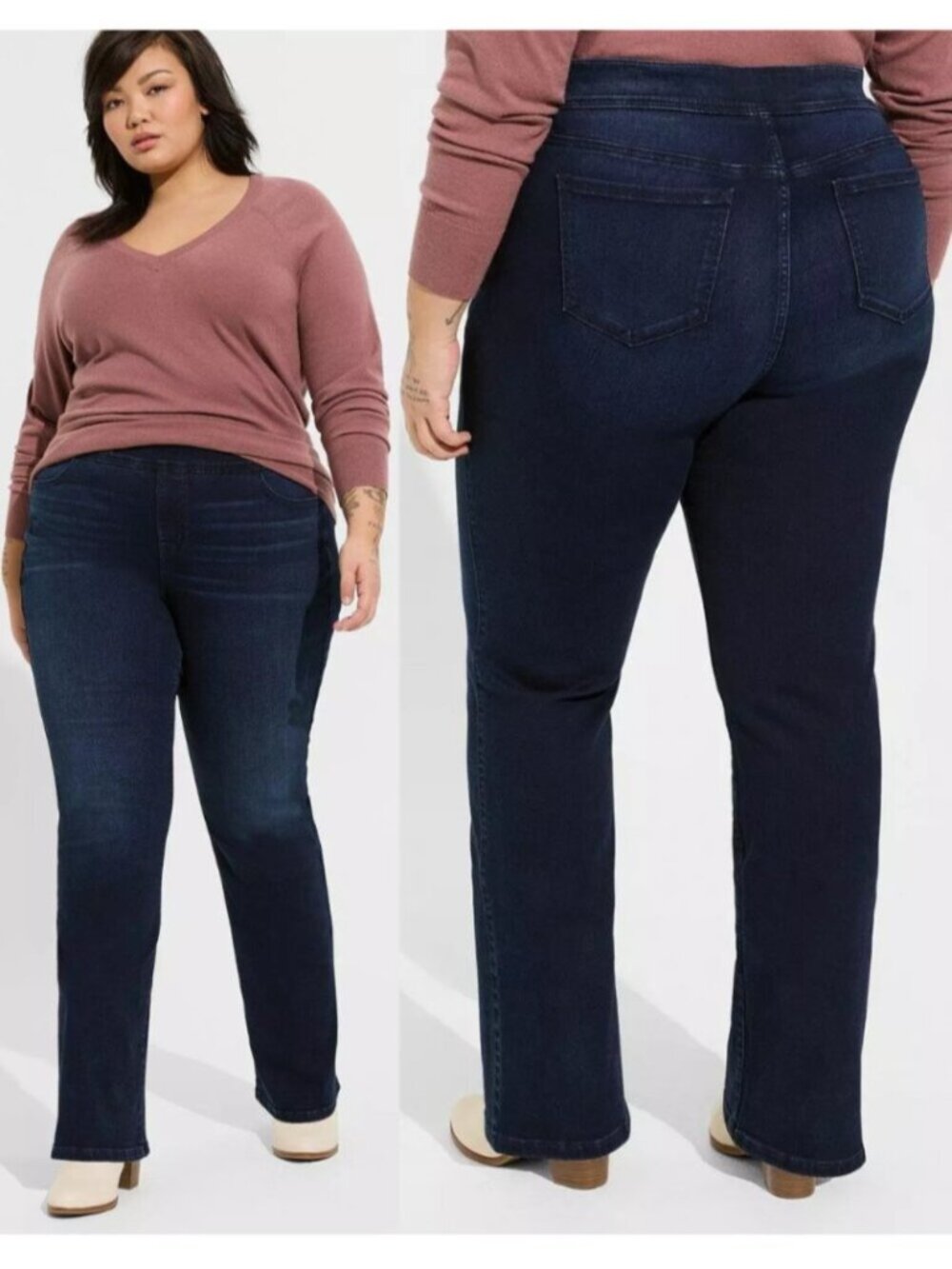 Torrid Dark Wash Stretch Denim Pull On Lean Jean Boot Jeans